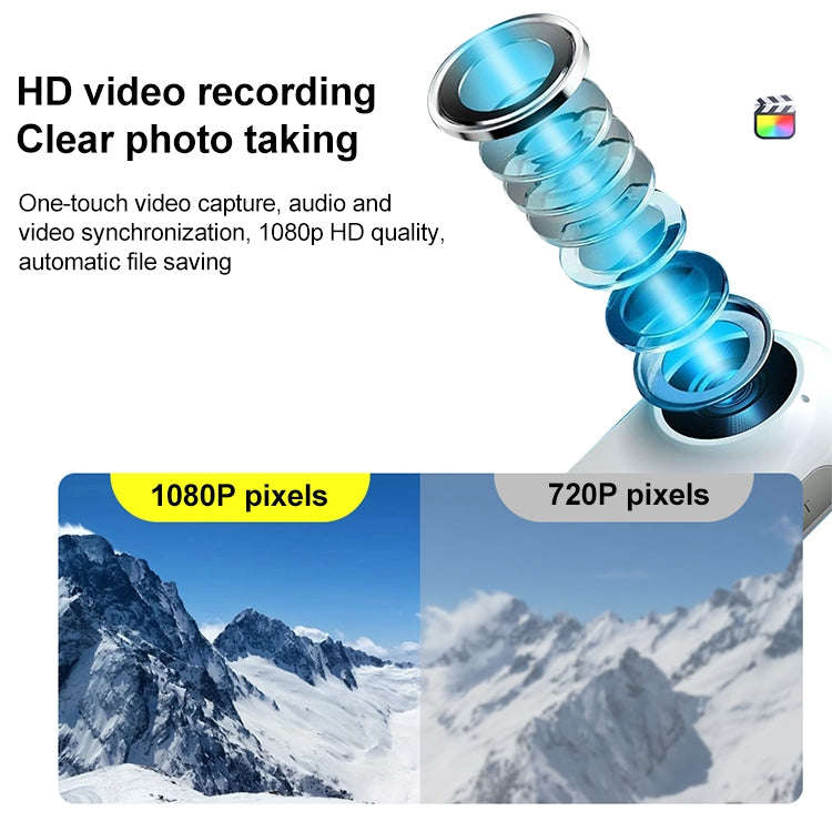 DM-10 Mini Thumb Action Camera with Charging Case (White)
