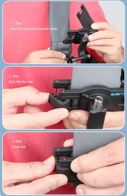 RUIGPRO 360 Degree Rotating Quick Release Strap Mount Shoulder Backpack Mount for GoPro, Insta360...