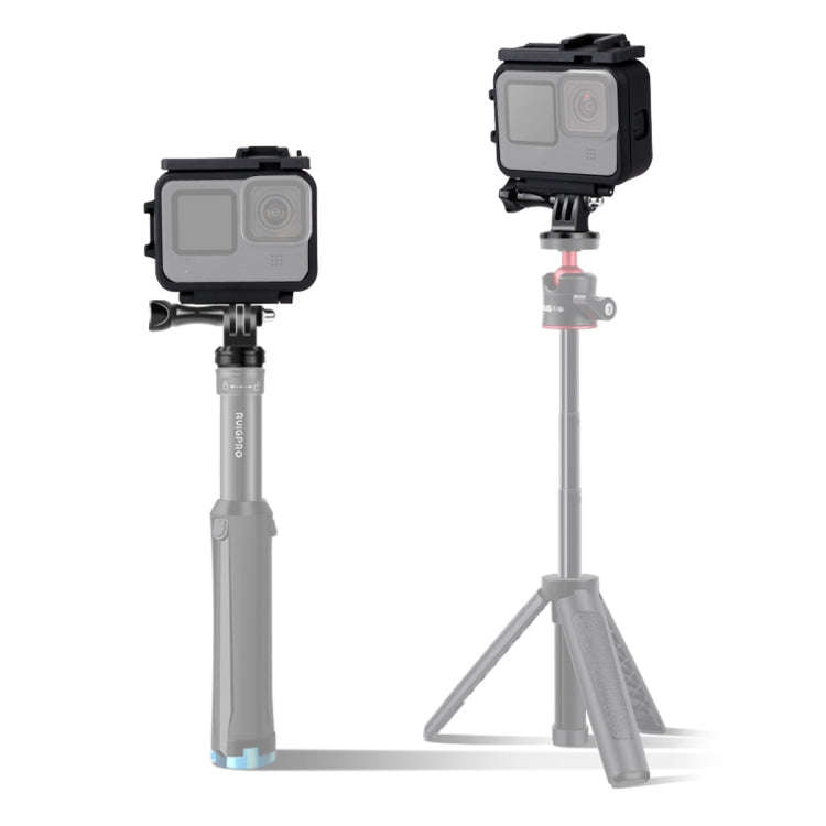 For GoPro HERO10 Black / HERO9 Black Plastic Frame Mount Protective Case with Base Buckle & Long ...
