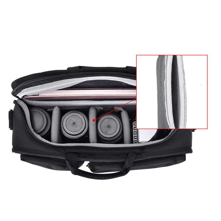 CADEN D28 Portable Multifunctional Single and Double Shoulder Camera Bag With Strap(Black)