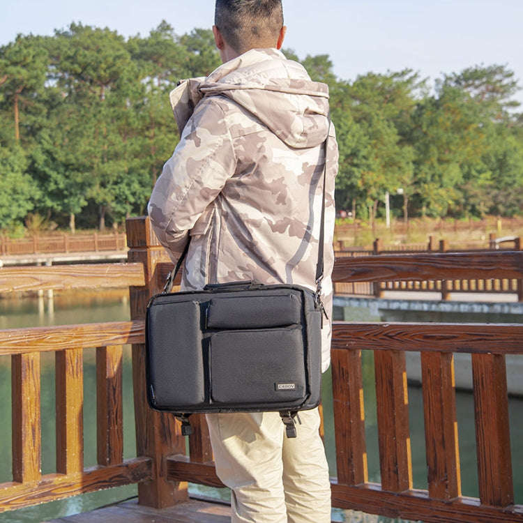 CADEN D28 Portable Multifunctional Single and Double Shoulder Camera Bag With Strap(Black)