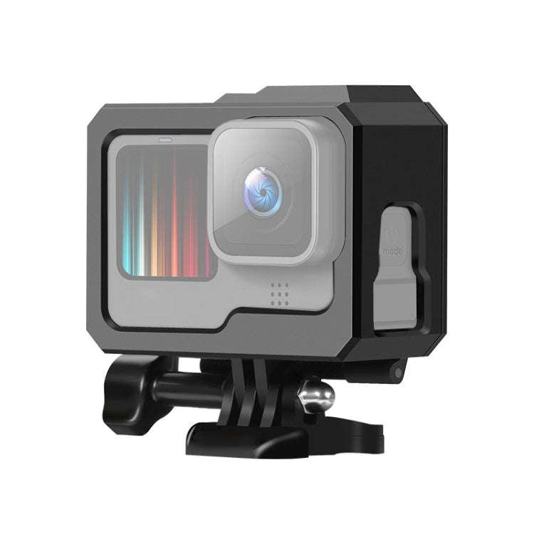 For GoPro HERO10 Black / HERO9 Black ABS Plastic Border Frame Mount Protective Case with Buckle B...