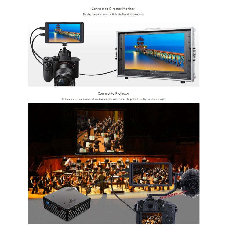 FEELWORLD F6S Full HD 1920x1080 5.0 inch IPS Screen DSLR Camera Field Monitor with Tilt Arm, Supp...