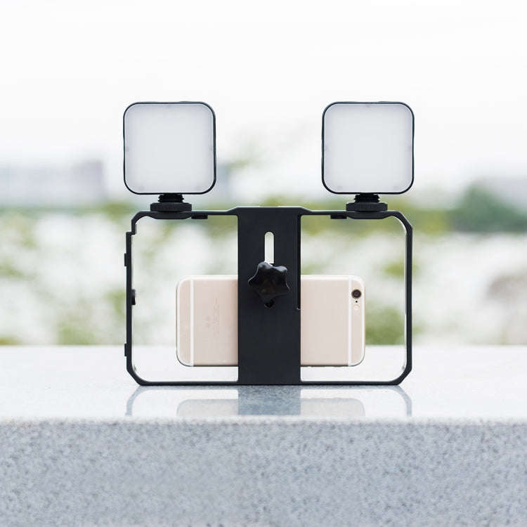 YELANGU PC201 YLG1801A Vlogging Live Broadcast LED Selfie Light Smartphone Video Rig Handle Stabi...