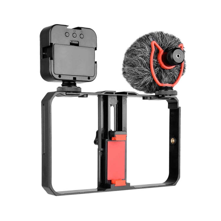 YELANGU PC202 YLG1801B Vlogging Live Broadcast LED Selfie Light Smartphone Video Rig Handle Stabi...