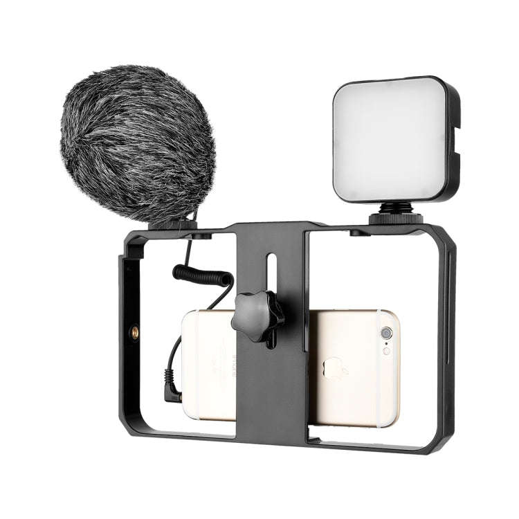 YELANGU PC202 YLG1801B Vlogging Live Broadcast LED Selfie Light Smartphone Video Rig Handle Stabi...