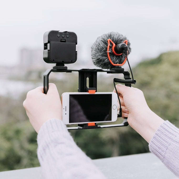 YELANGU PC202 YLG1801B Vlogging Live Broadcast LED Selfie Light Smartphone Video Rig Handle Stabi...