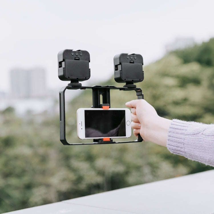YELANGU PC202 YLG1801B Vlogging Live Broadcast LED Selfie Light Smartphone Video Rig Handle Stabi...