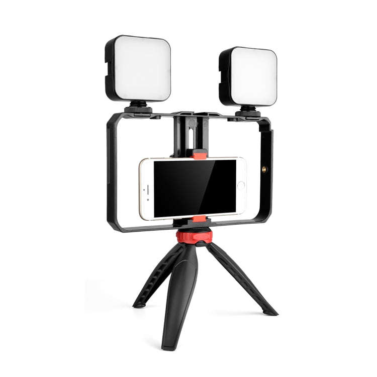 YELANGU PC203 YLG1801C Vlogging Live Broadcast LED Selfie Light Smartphone Video Rig Handle Stabi...