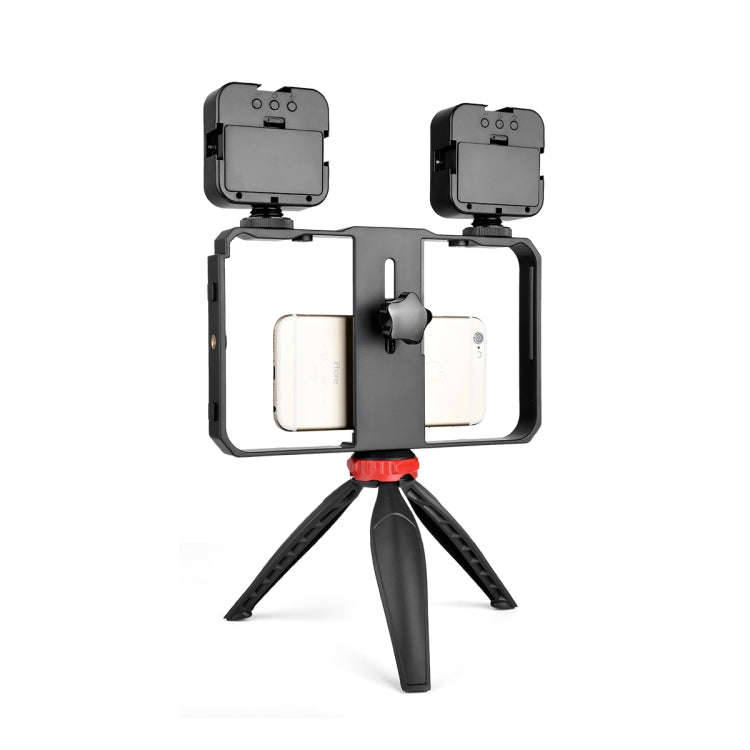 YELANGU PC203 YLG1801C Vlogging Live Broadcast LED Selfie Light Smartphone Video Rig Handle Stabi...