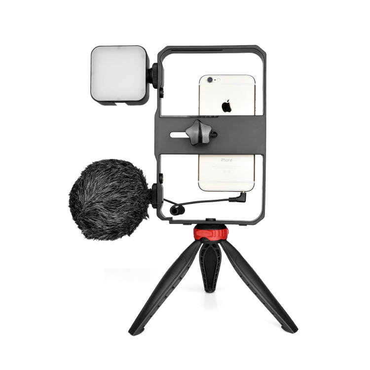 YELANGU PC204 YLG1801D Vlogging Live Broadcast LED Selfie Light Smartphone Video Rig Handle Stabi...