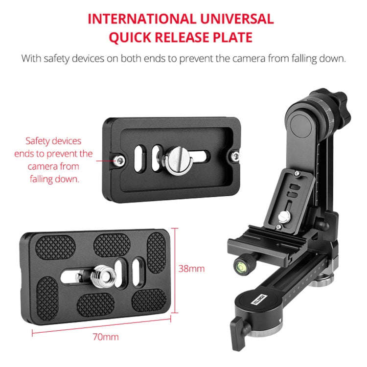 YELANGU A171 YLG0401E-C 360 Degree Rotation Horizontal Cantilever Gimbal Tripod Head for Home DV ...
