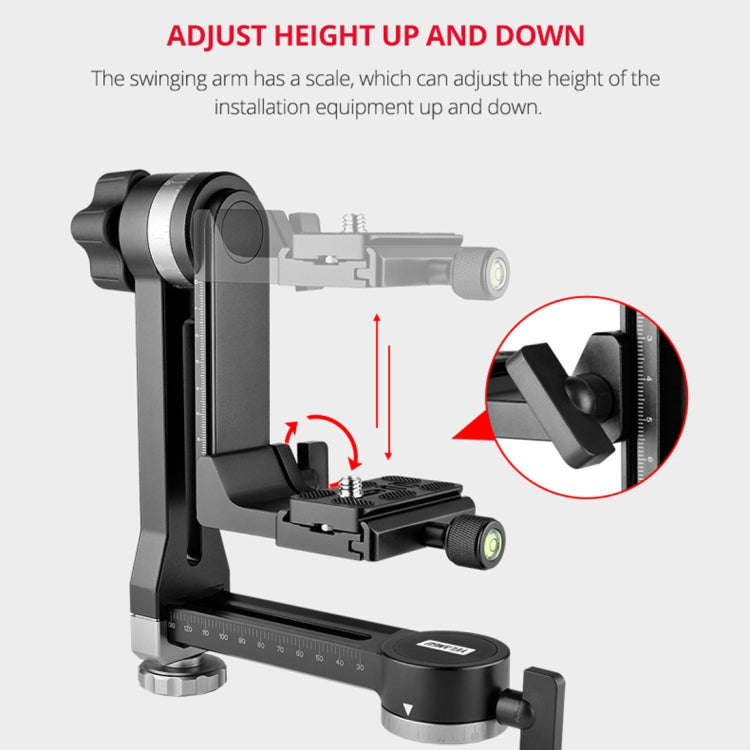 YELANGU A171 YLG0401E-C 360 Degree Rotation Horizontal Cantilever Gimbal Tripod Head for Home DV ...