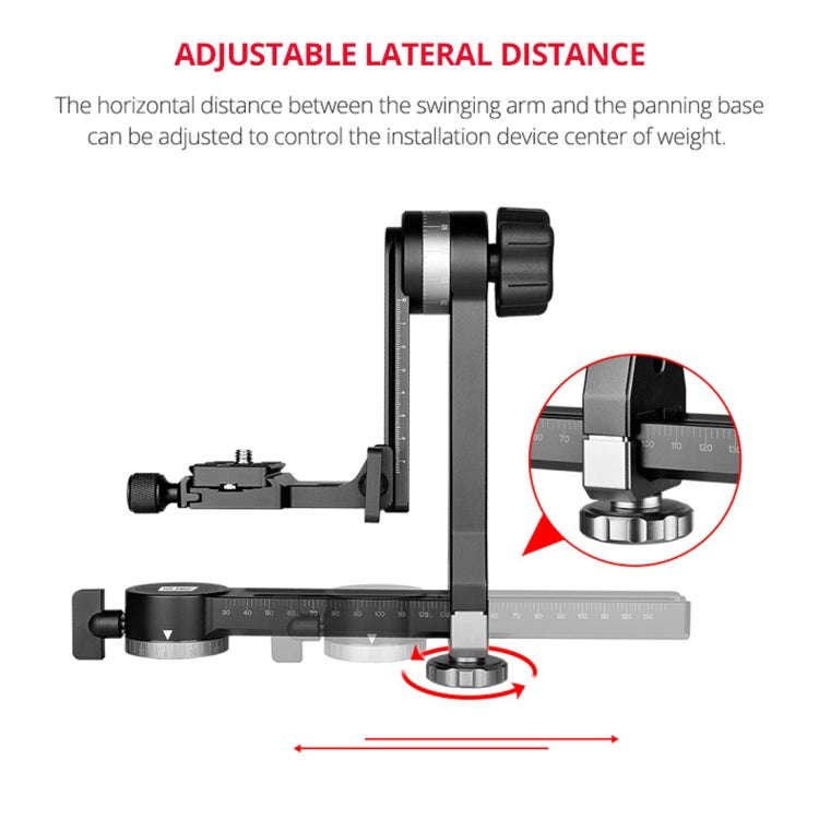 YELANGU A171 YLG0401E-C 360 Degree Rotation Horizontal Cantilever Gimbal Tripod Head for Home DV ...