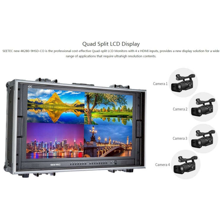 SEETEC 4K280-9HSD-CO 3840x2160 28 inch HDMI 4K HD Director Box Camera Field Monitor, Support Four...