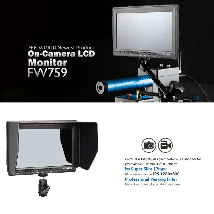 FEELWORLD FW759 1280x800 7 inch IPS Screen Ultra-thin HD Camera Field Monitor