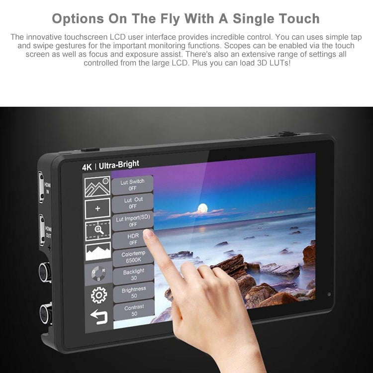 FEELWORLD LUT6S 1920x1080 2600 nits 6 inch IPS Screen HDMI 4K Touch Screen SDI HDI Camera Field M...