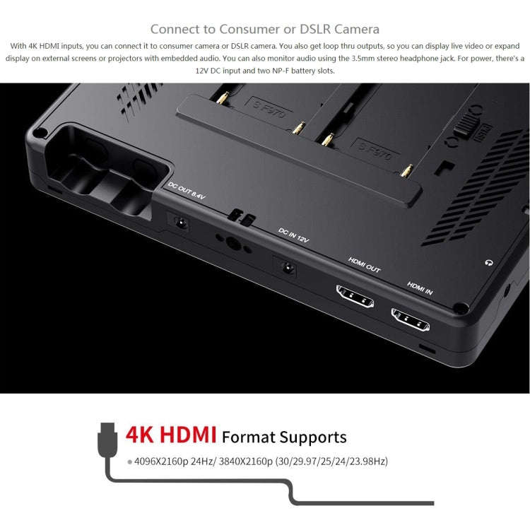 FEELWORLD LUT7 1920x1200 2200 nits 7 inch IPS Screen HDMI 4K Touch Screen Camera Field Monitor