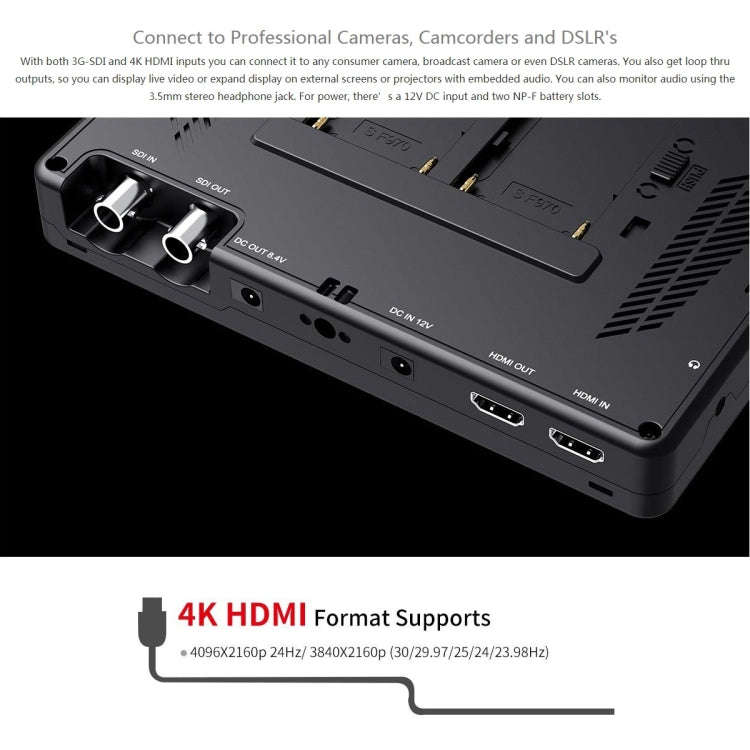 FEELWORLD LUT7S 1920x1200 2200 nits 7 inch IPS Screen HDMI 4K Touch Screen Camera Field Monitor