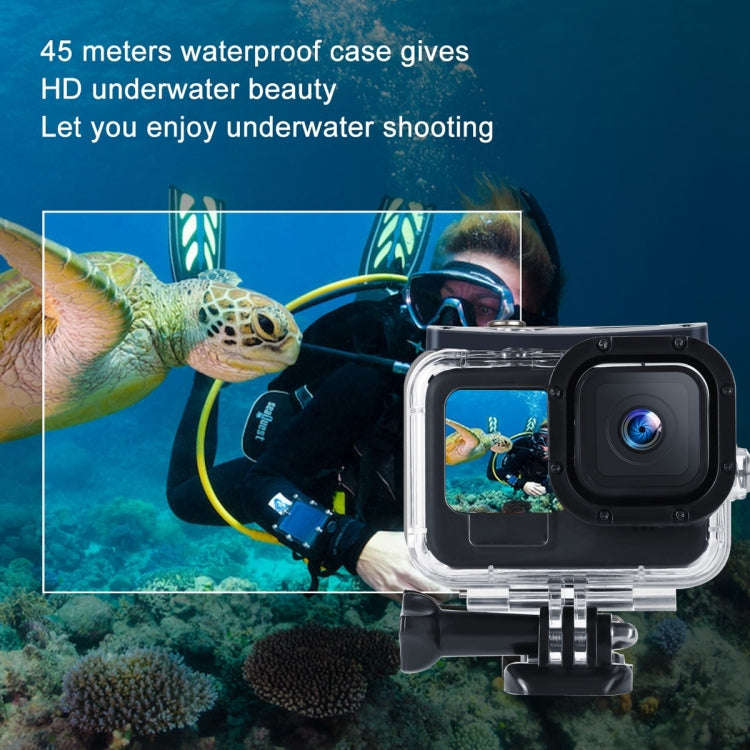 45m Waterproof Housing Protective Case with Buckle Basic Mount & Screw For GoPro HERO10 Black / H...