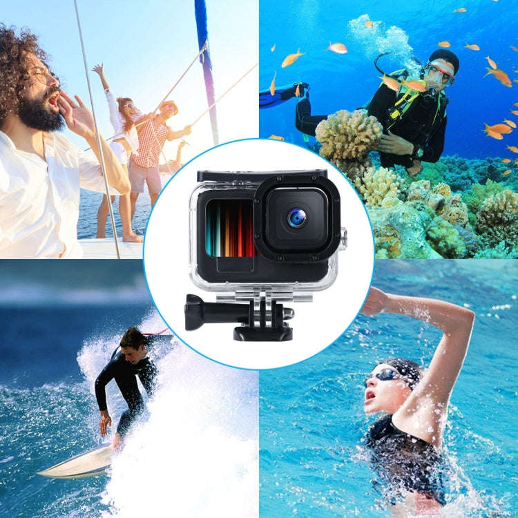 45m Waterproof Housing Protective Case with Buckle Basic Mount & Screw For GoPro HERO10 Black / H...