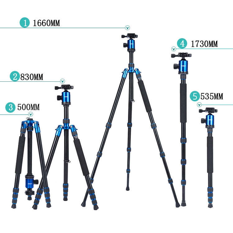 TRIOPO Oubao A-688 Adjustable Portable  Aluminum Alloy Tripod with Ball Head for SLR Camera