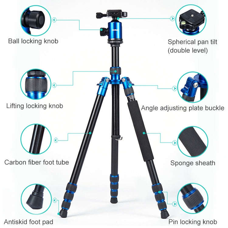 TRIOPO Oubao A-688 Adjustable Portable  Aluminum Alloy Tripod with Ball Head for SLR Camera