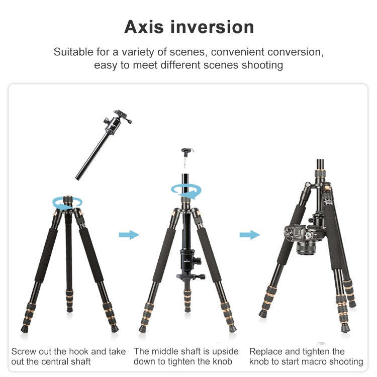 TRIOPO 554 Adjustable Portable  Aluminum Alloy Tripod with D-2A Ball Head for SLR Camera