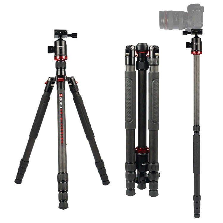 TRIOPO 888 Adjustable Portable Carbon Fiber Tripod with Q-2 Ball Head for SLR Camera, Pipe diamet...