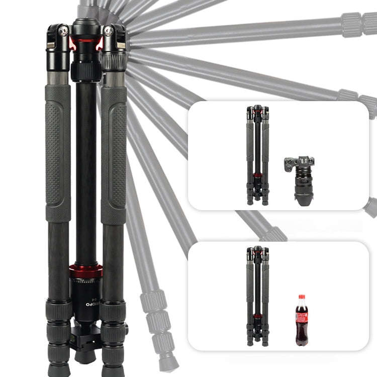 TRIOPO 888 Adjustable Portable Carbon Fiber Tripod with Q-2 Ball Head for SLR Camera, Pipe diamet...