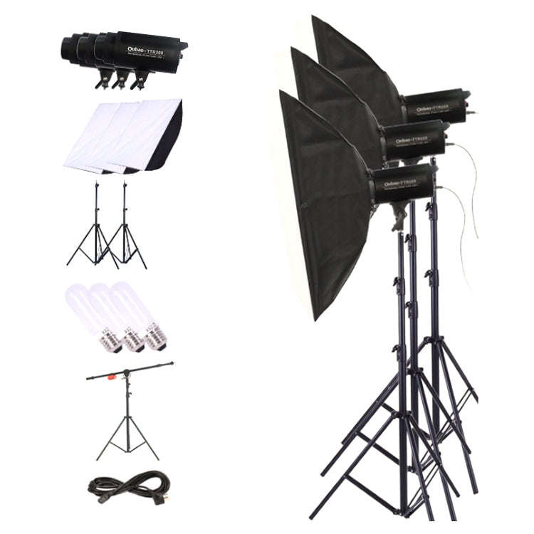 TRIOPO Oubao TTR300W 60x90cm Studio Softbox + 2.8m Tripod Mount + 3 x  Light Bulb Photography Lig...