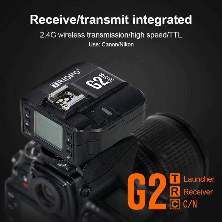 TRIOPO G2 Wireless Flash Trigger 2.4G Receiving / Transmitting Dual Purpose TTL High-speed Trigge...