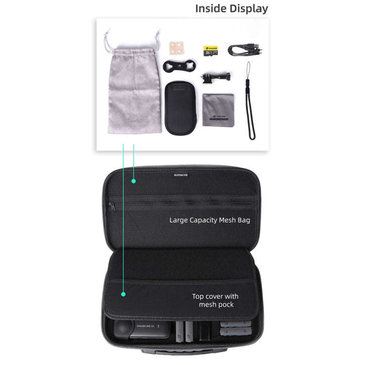 Sunnylife IST-B193 Storage Bag Case Handbag for Insta360 ONE X2 / X(Black)