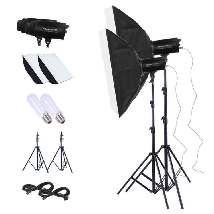 TRIOPO Oubao TTR600W 70x100cm Studio Softbox + Tripod Mount + 2x E27 150W Light Bulb Photography ...