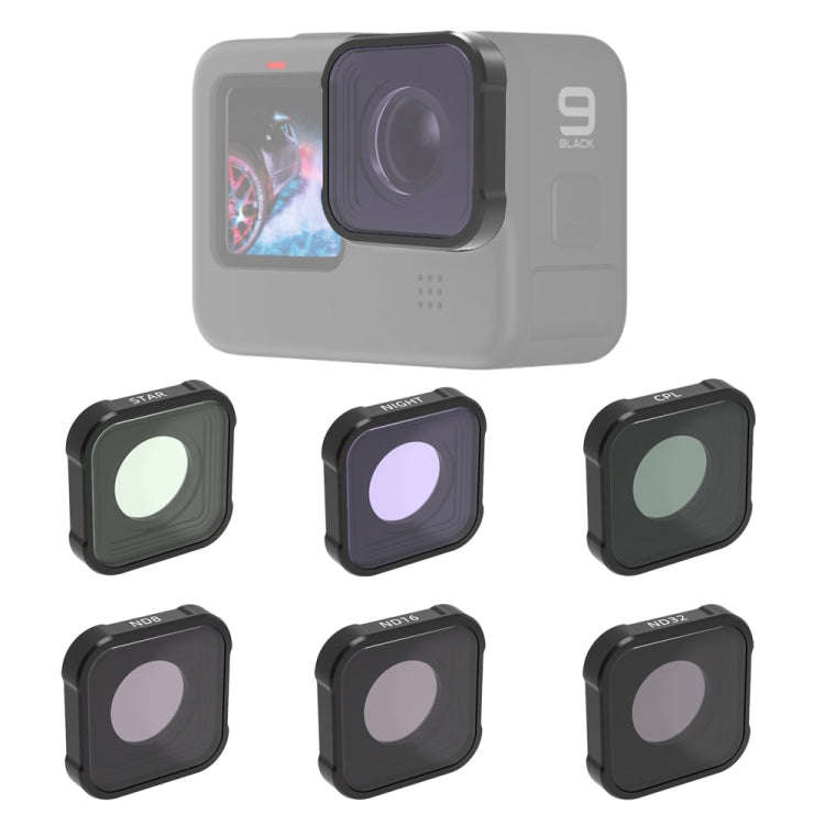 JSR KB Series STAR+CPL+NIGHT+ND8+ND16+ND32 Lens Filter for GoPro HERO13 Black /12 Black /11 Black...