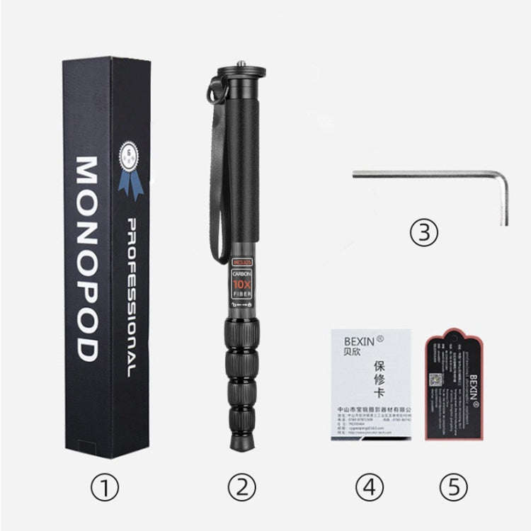 BEXIN MAS325 Portable Travel Outdoor DSLR Camera Aluminum Alloy Monopod Holder(Black)
