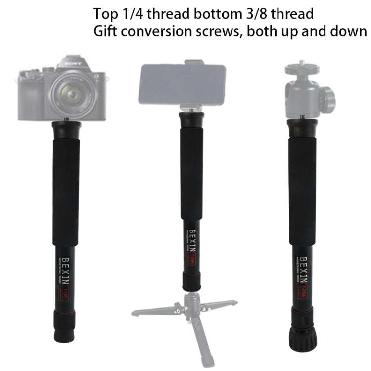 BEXIN P256A Portable Travel Outdoor DSLR Camera Aluminum Alloy Monopod Holder (Black)