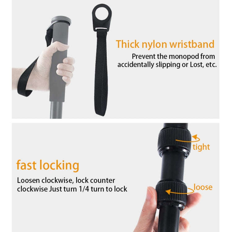 BEXIN P285-A Portable Travel Outdoor DSLR Camera Aluminum Alloy Monopod Holder (Black)
