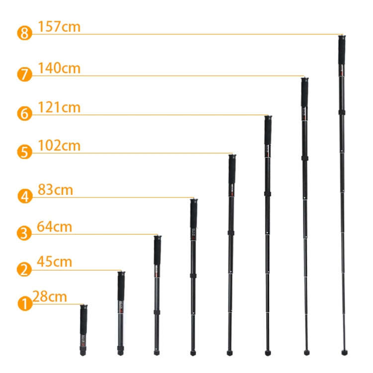 BEXIN P308C Portable Travel Outdoor DSLR Camera Aluminum Alloy Monopod Holder (Black)