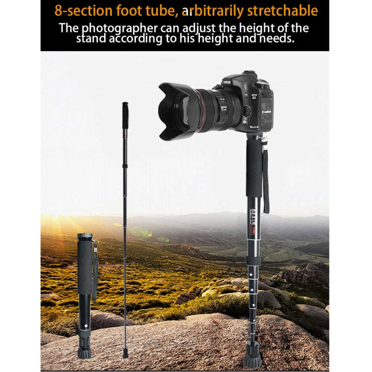 BEXIN P308B Portable Travel Outdoor DSLR Camera Aluminum Alloy Monopod Holder (Black)