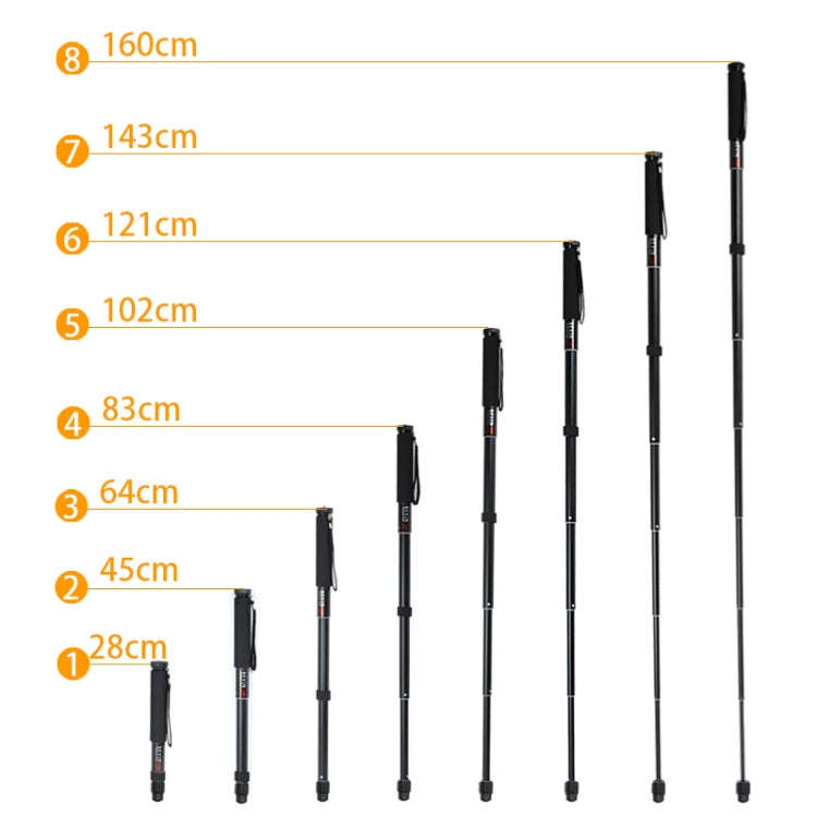 BEXIN P308B Portable Travel Outdoor DSLR Camera Aluminum Alloy Monopod Holder (Black)