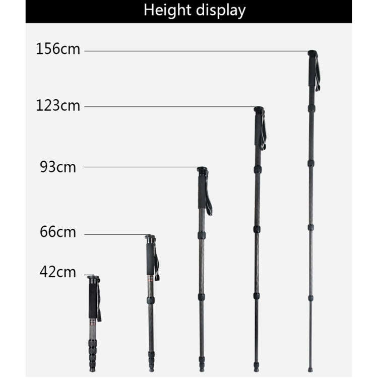 BEXIN MCS285 Portable Travel Outdoor DSLR Camera Carbon Fiber Monopod Holder (Black)