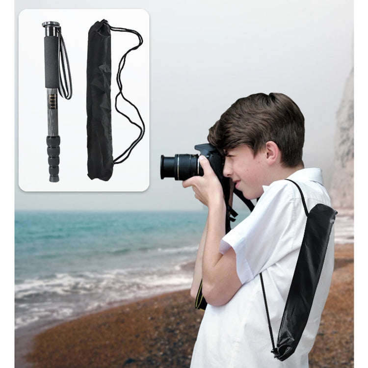 BEXIN P285-C Portable Travel Outdoor DSLR Camera Carbon Fiber Monopod Holder (Black)