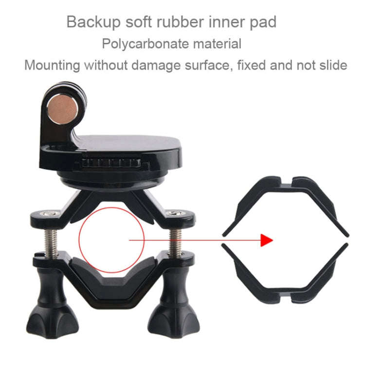 GP433 Bicycle Motorcycle Handlebar Mount for GoPro, Insta360, DJI and Other Action Cameras(Black)