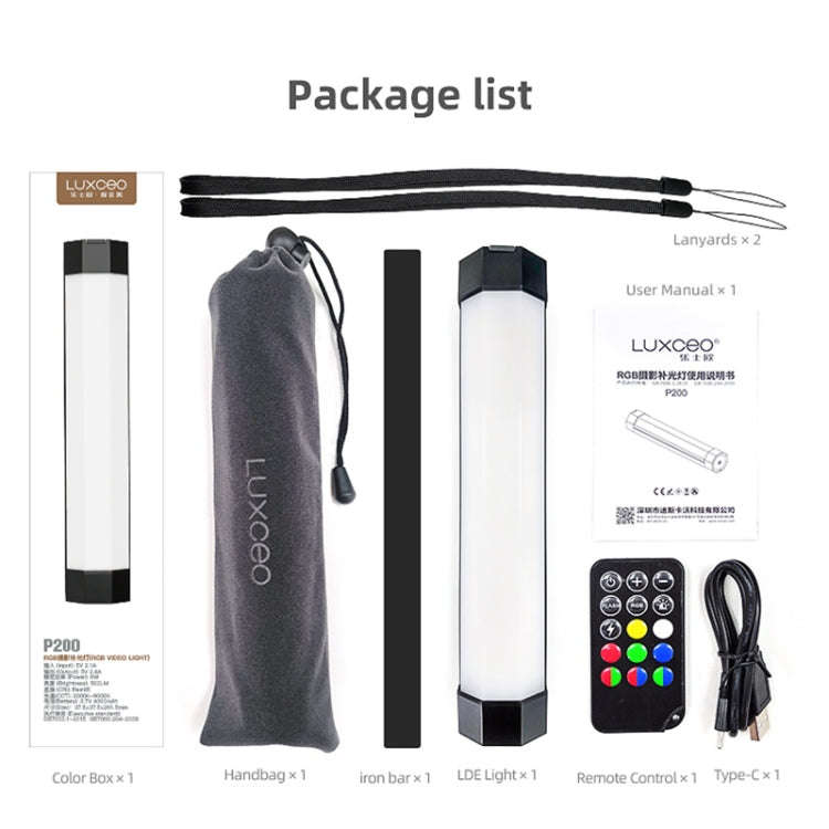 LUXCeO RGB Colorful Photo LED Stick Video Light APP Control Adjustable Color Temperature Waterpro...