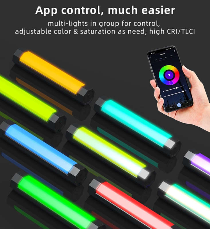 LUXCeO RGB Colorful Photo LED Stick Video Light APP Control Adjustable Color Temperature Waterpro...