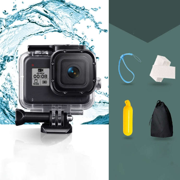 For GoPro HERO8 Black 45m Waterproof Housing Protective Case with Buckle Basic Mount & Screw & Fl...