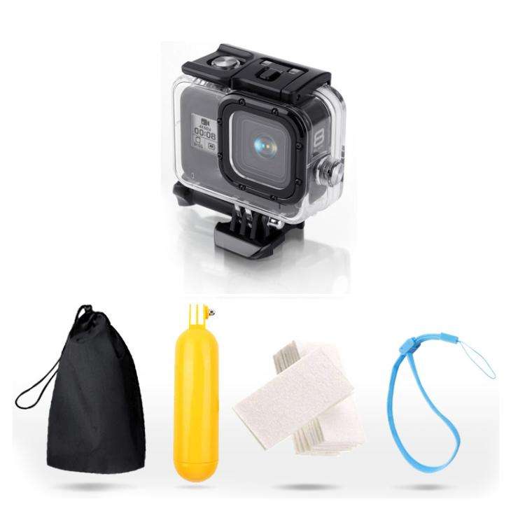 For GoPro HERO8 Black 45m Waterproof Housing Protective Case with Buckle Basic Mount & Screw & Fl...