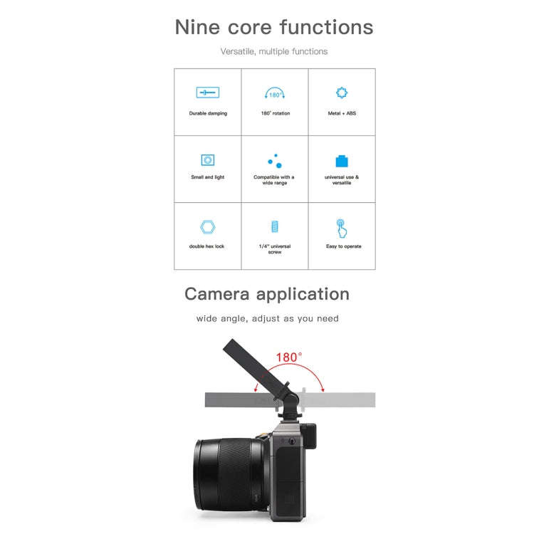 LUXCeO PA1 Camera Universal Hot Shoe Holder Damping Ball-Head Bracket (Black)