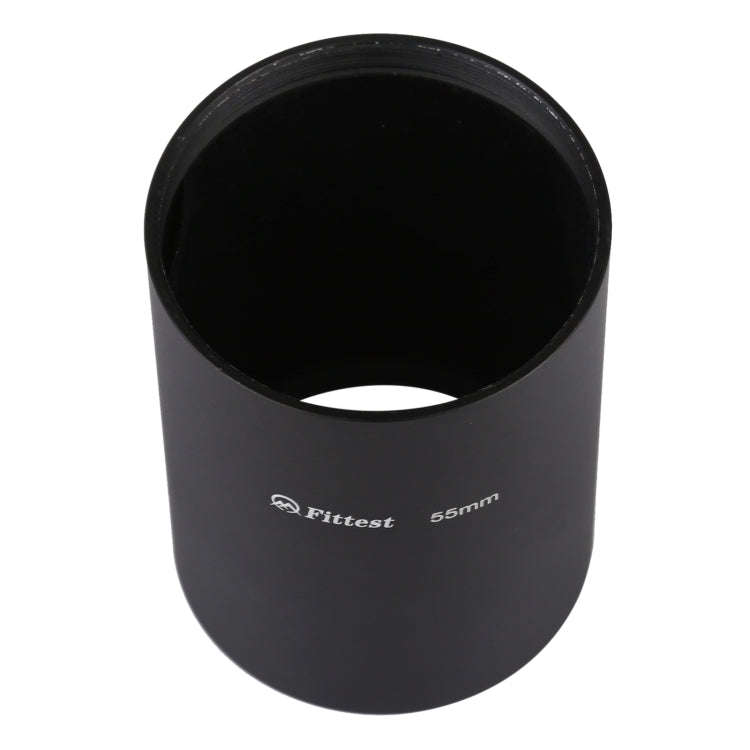 FITTEST 55mm Thread Type Straight Tube Full Metal Lens Hood Shade for Medium Telephoto Lens